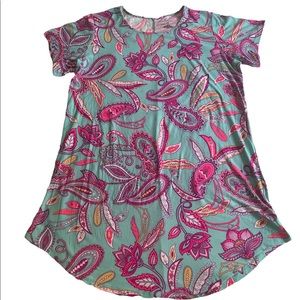 Bobbie Brooks Soft Knit Dress. New. 2X. Turquoise and Pink. Polyester/Spandex.